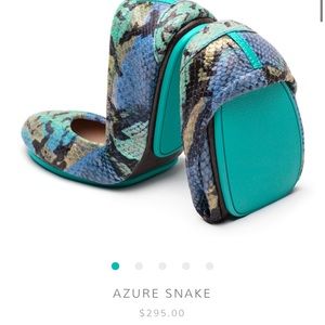 NWB-Azure Snake Tieks, hand painted 100% leather